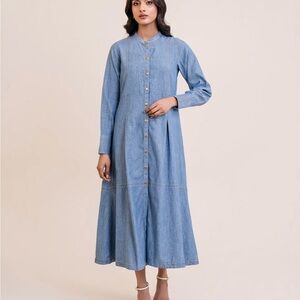 Denim Flared Shirt Dress